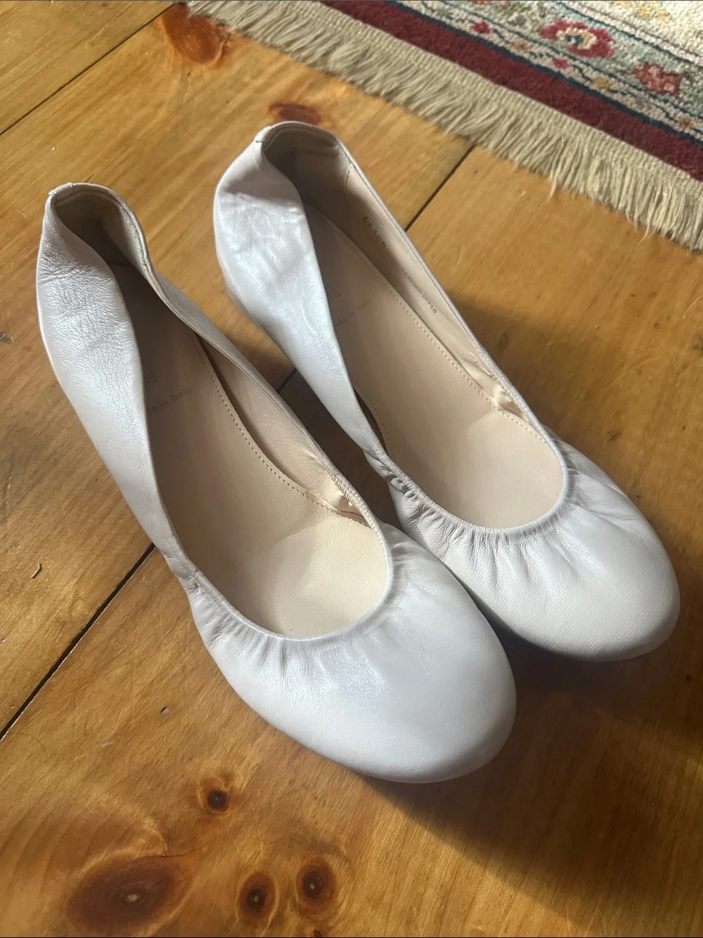 J. Crew Women's Light Beige Leather Ballet Flats